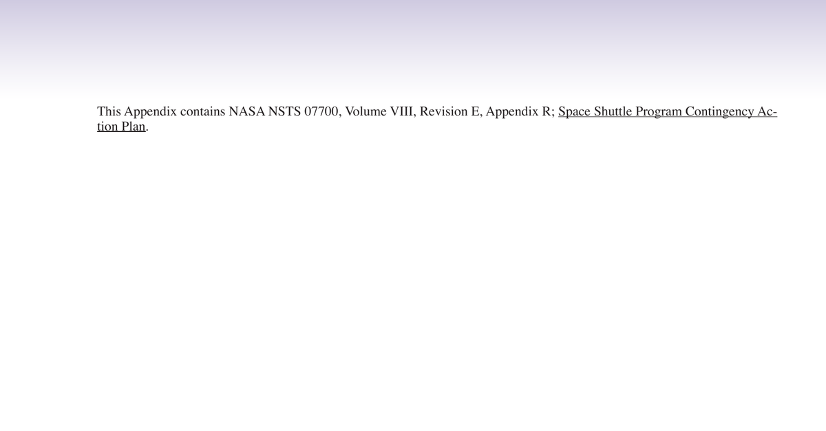 02 G.2 Appendix R.Space Shuttle Program Contingency Action Plan